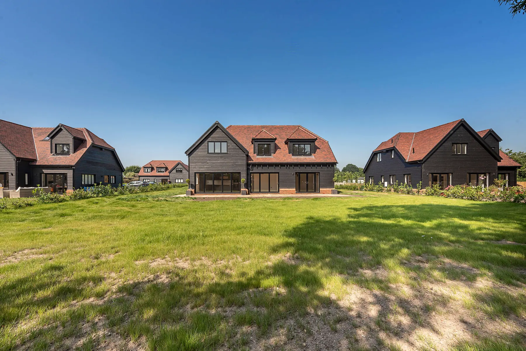 New build carpentry package overview - five homes at Chalfont St Giles Buckinghamshire HP8