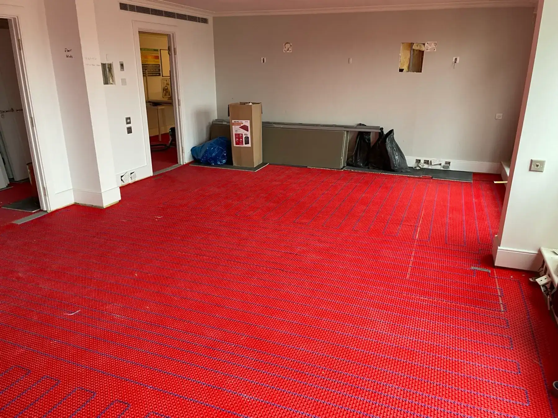 Underfloor heating installation - Kings Road London apartment refurbishment