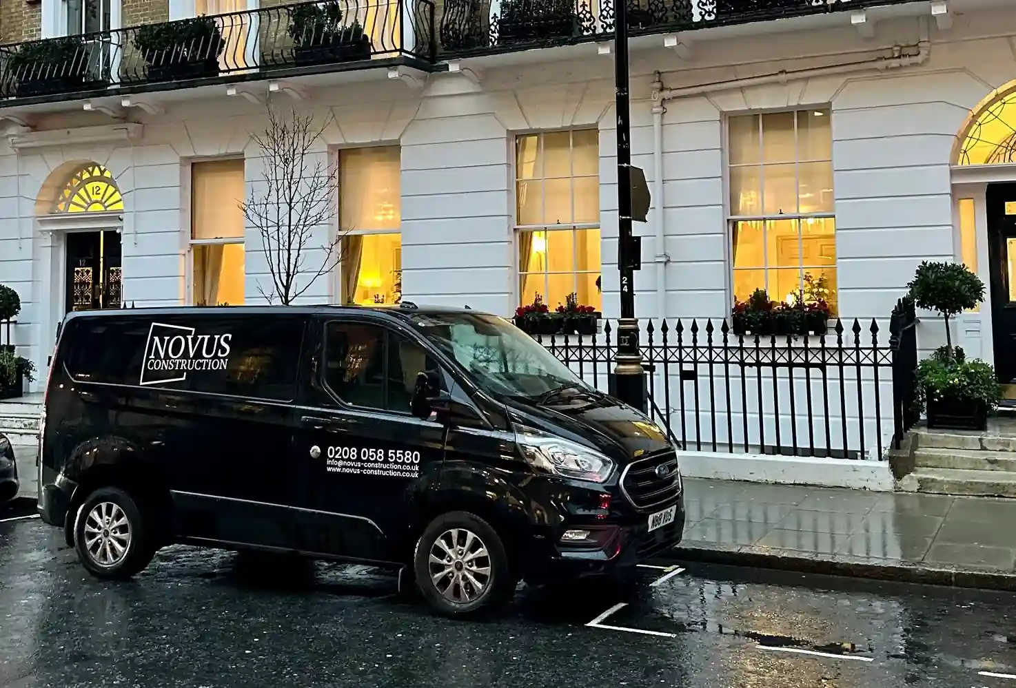 Novus Construction van - London construction and fit-out contractor