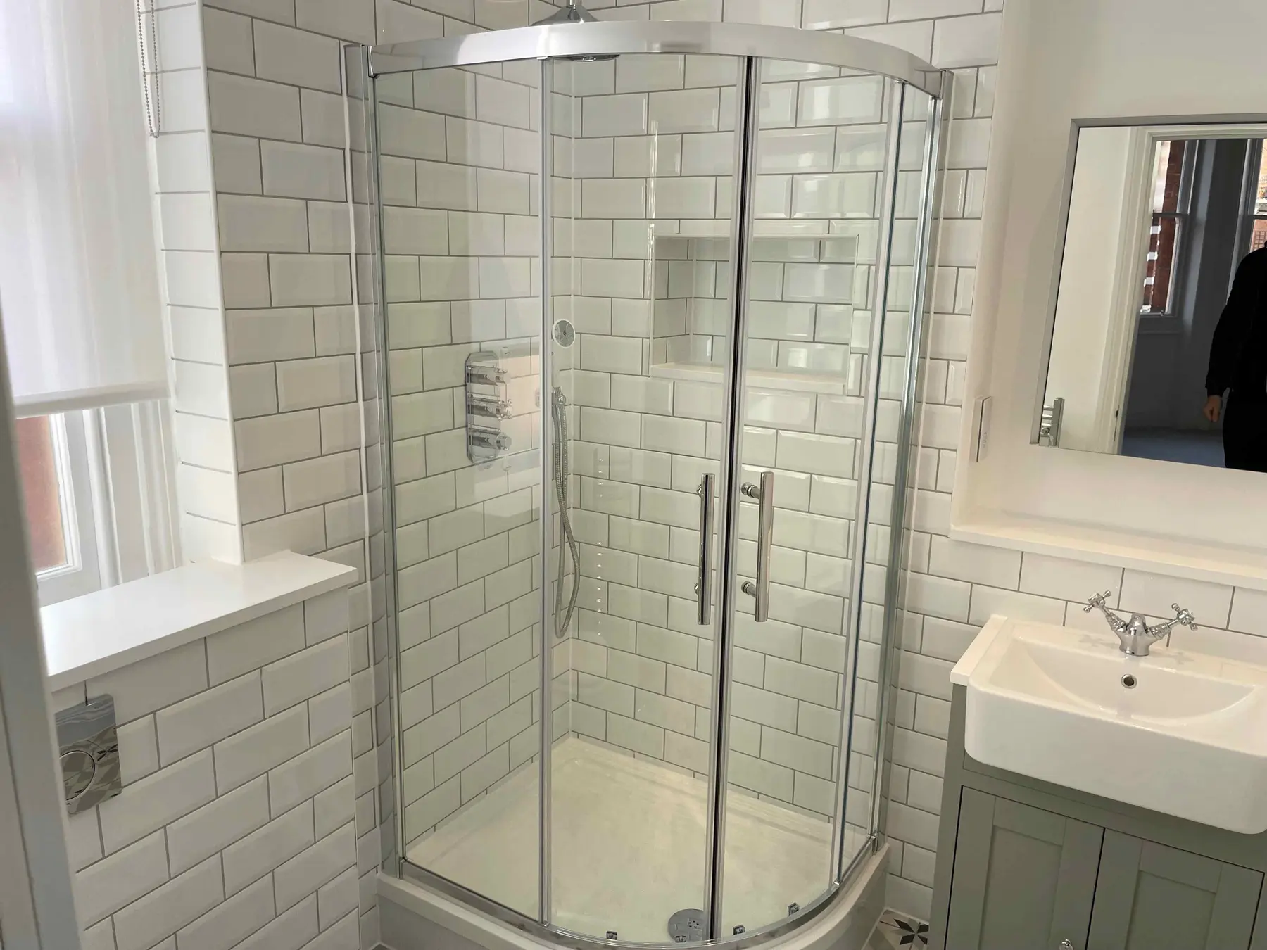 Ensuite shower enclosure - Westminster apartment refurbishment SW1P London